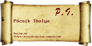 Pócsik Ibolya névjegykártya